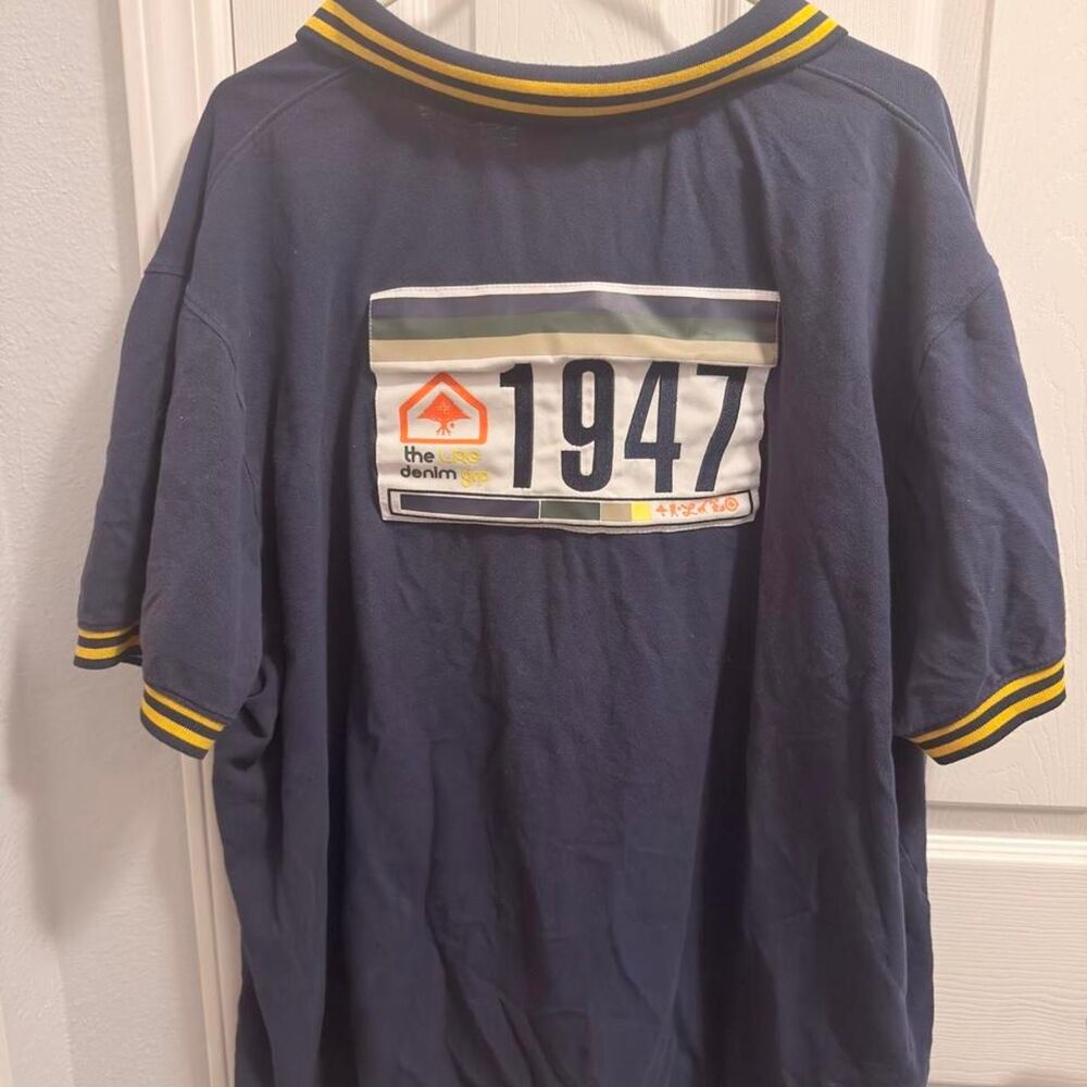 (2004-2008) LRG 1947 Denim Co Polo - Orange/Navy - 3XL
